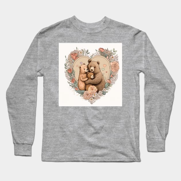 Happy Bear Family Long Sleeve T-Shirt by MellowLazy